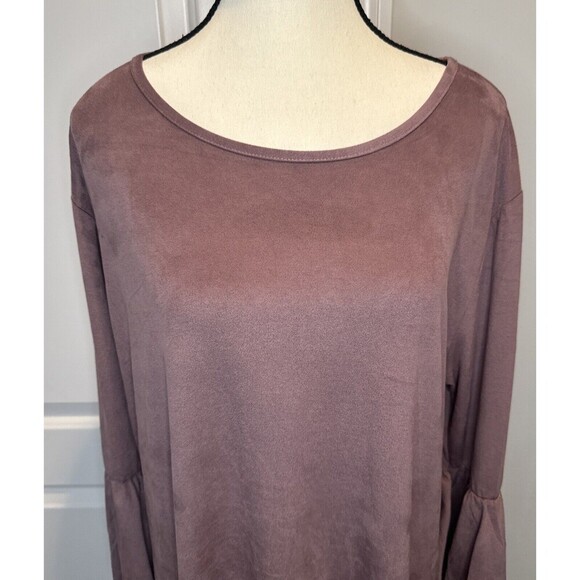 SIMPLY SOUTHERN Women’s MAUVE PURPLE Moleskin Bell Sleeve Dress Sz XXL - Picture 2 of 9